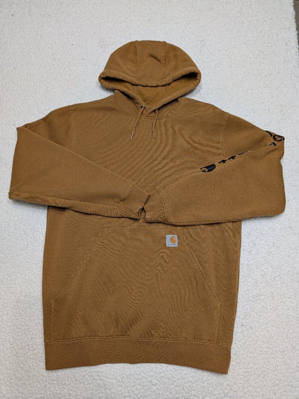 Carhartt Brown Hoodie Medium Loose Fit Workwear Sweatshirt